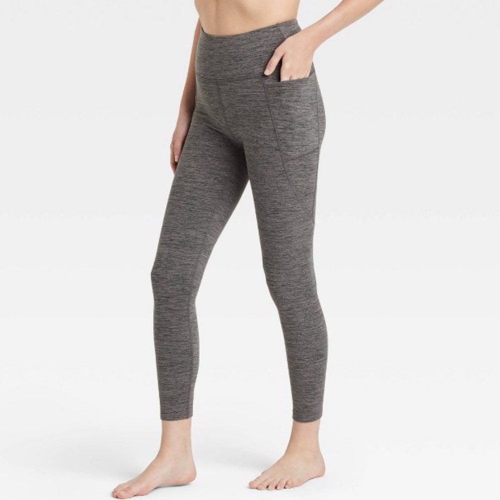 JoyLab Target charcoal gray spacedye high rise cozy 7/8 side pocket leggings
